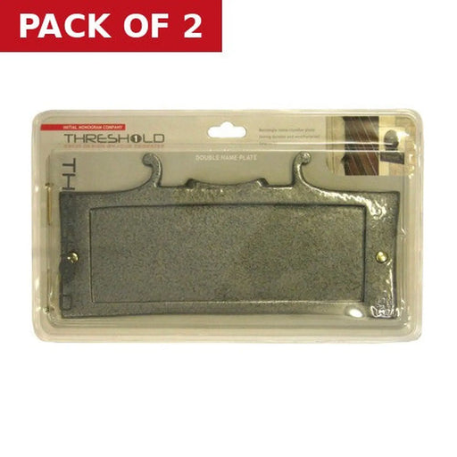 Pewter Effect Double Name Plate - Pack of 2