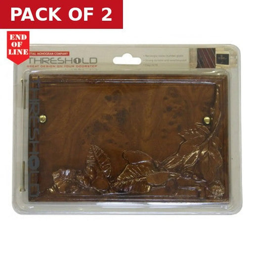 Wood Effect Leaves Plaque - Pack of 2