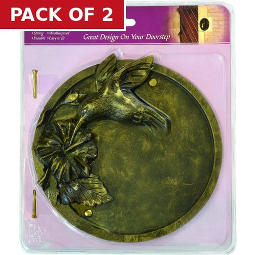 Bronze Effect Hummingbird Plaque - Pack of 2