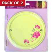 Hand Painted Flower Design Plaque 225mm dia - Pack of 2