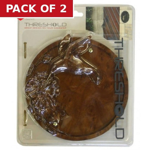 Wood Effect Hummingbird Plaque - Pack of 2