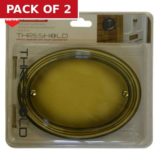 Medium Bronze Effect Oval Plaque - Pack of 2