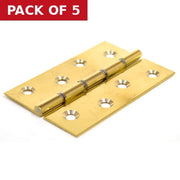 Butt Hinges, Polished Brass, 102mm x 67mm - Pack of 5