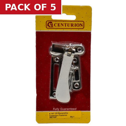 Chromed Hook Mortice Style Casement Fastener, 105mm - Pack of 5