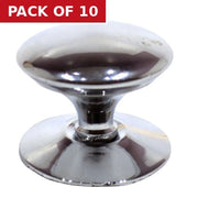 Victorian Cupboard Knobs, Chrome Plated, 32mm Dia. - Pack of 10