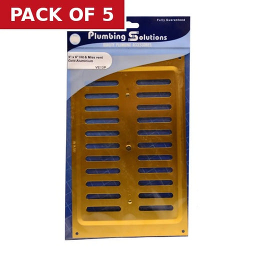 Hit & Miss Vents - Gold Aluminium - 229 x 152mm - Pack of 5