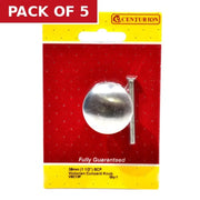 Victorian Cupboard Knobs, Satin Chrome Plated, 38mm Dia. - Pack of 5