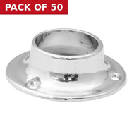 25mm (1") Wardrobe Rod Sockets - Chrome Plated - Pack of 50