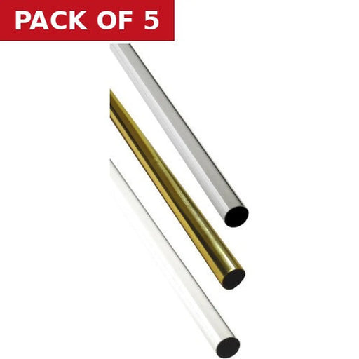 19mm Wardrobe & Towel Rail - 900mm - Chrome Plated - Pack of 5