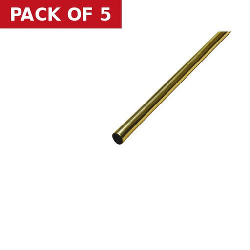 19mm Wardrobe & Towel Rail - 1200mm - Brass - Pack of 5
