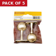 19mm (3/4") Wardrobe End Supports - Brass - Pack of 2
