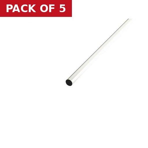 19mm Wardrobe & Towel Rail - 900mm - White - Pack of 5