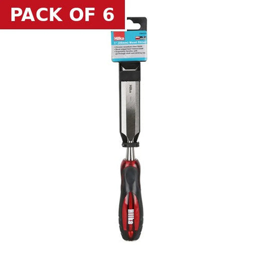 Plastic Handle Wood Chisel, 1" - Pack of 6