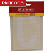 150mm White Self Adhesive Vinyl Letter C - Pack of 5