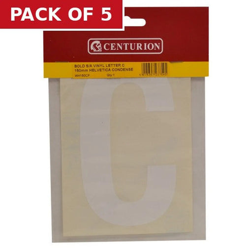 150mm White Self Adhesive Vinyl Letter C - Pack of 5