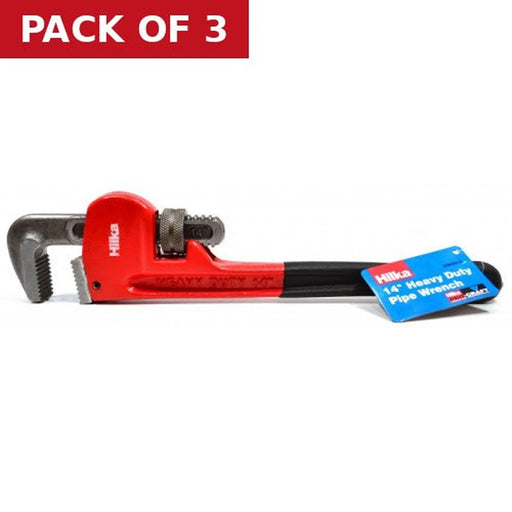 Hilka Heavy Duty Pipe Wrench, 350mm - Pack of 3