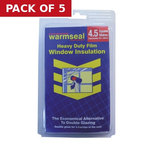 Warmseal Flexible Shrink Double Glazing Film, 4.5m2 - Pack of 5