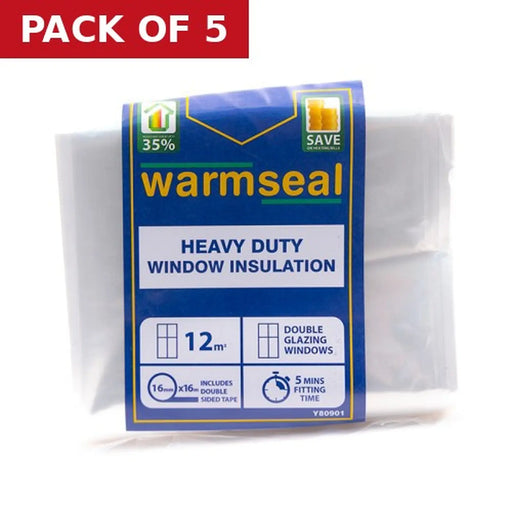 Warmseal Flexible Shrink Double Glazing Film, 9m2 - Pack of 5