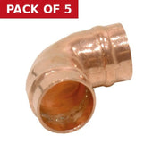 10mm Solder Ring Copper Elbow - Pack of 5