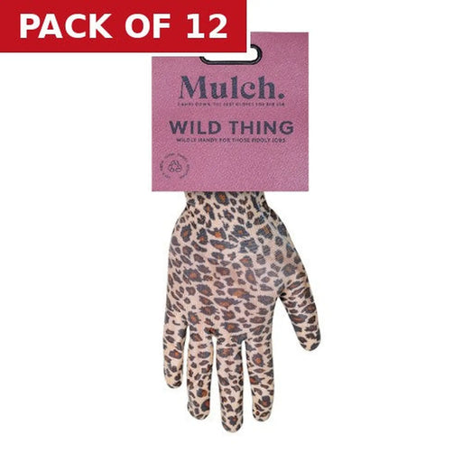 Mulch 'Wild Thing' Gardening Gloves Size Medium - 1 Pair - Pack of 12