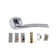 Atlantic Swell Door Pack Bundle (2.5" Latch, 3"x2" Hingesx3) - Satin Chrome/Polished Chrome