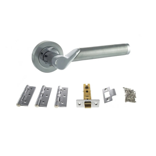 Atlantic Hawaii Door Pack Bundle (3" Latch, 3"x2" Hingesx3) - Satin Chrome/Polished Chrome