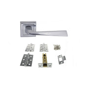 Atlantic STATUS California Door Handle Pack (Latch Set - 2.5" CE Latch, 3" Fire Rated Hinges x3) - Satin Chrome
