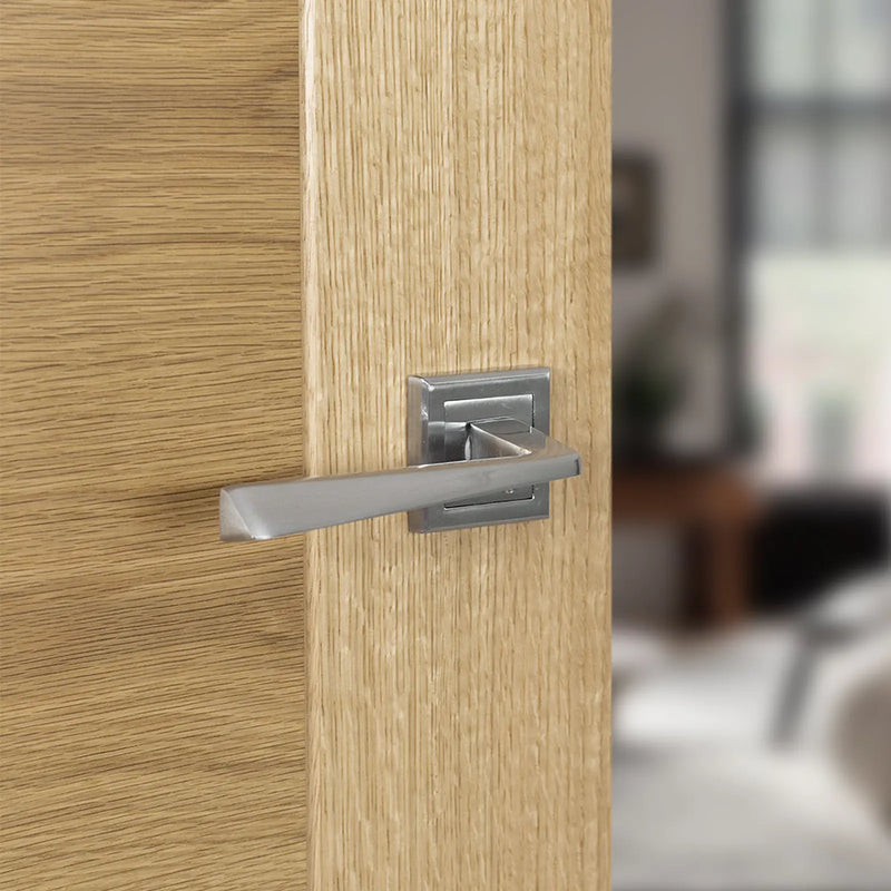 Atlantic STATUS California Door Handle Pack (Euro Lock Set - 2.5" CE Sashlock, 4" Slim Knuckle Hinges x2) - Satin Chrome