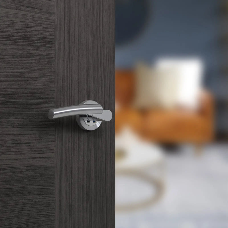 Atlantic STATUS Florida Door Handle Pack (Euro Lock Set - 3" CE Sashlock, 3" Fire Rated Hinges x3) - Satin Chrome/Polished Chrome