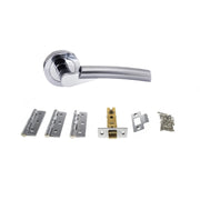 Atlantic STATUS Florida Door Handle Pack (Latch Set - 3" CE Latch, 3" Fire Rated Hinges x3) - Satin Chrome/Polished Chrome