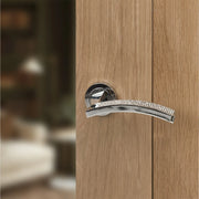 Atlantic Senza Pari Crystal Door Handle Pack (Latch Set - 3" CE Latch, 4" Fire Rated Hinges x3) - Polished Chrome