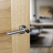 Atlantic Mediterranean Tunis Lever Door Handle on Round Rose - Satin Nickel/Polished Chrome