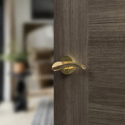 Atlantic Mediterranean Valencia Lever Door Handle on Round Rose - Polished Brass