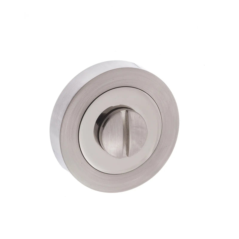 Atlantic Mediterranean WC Turn and Release on Round Rose - Satin Nickel/Polished Nickel
