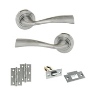 Atlantic Eco Wave Door Handle Pack (Latch Set - 2.5" Latch, 3" Hinges x2)