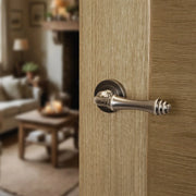 Atlantic Old English Durham Door Handle Pack (Bathroom Set - 2.5" CE Bathroom Lock, 3" Fire Rated Hinges x3)
