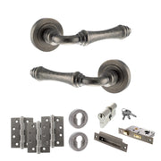 Atlantic Old English Durham Door Handle Pack (Euro Lock Set - 3" CE Sashlock, 4" Fire Rated Hinges x3)