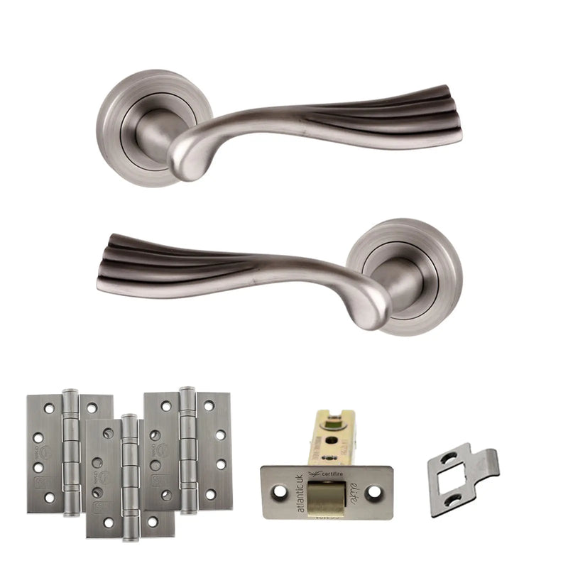 Atlantic Old English Richmond Door Handle Pack (Latch Set - 2.5" CE Latch, 4" Fire Rated Hinges x3)