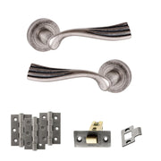 Atlantic Old English Richmond Door Handle Pack (Latch Set - 2.5" CE Latch, 3" Fire Rated Hinges x3)