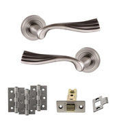 Atlantic Old English Richmond Door Handle Pack (Latch Set - 2.5" CE Latch, 3" Fire Rated Hinges x3)