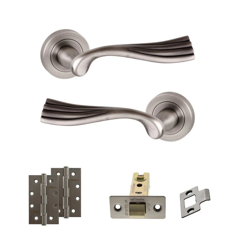 Atlantic Old English Richmond Door Handle Pack (Latch Set - 2.5" CE Latch, 4" Slim Knuckle Hinges x2)