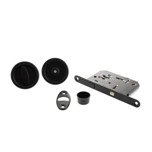Atlantic AGB Sliding Door Bathroom Lock Set with Round Flush Handle