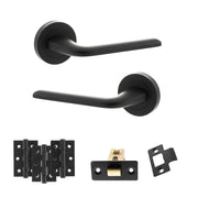 Atlantic Eco Surf Door Handle Pack (Latch Set - 2.5" CE Latch, 3" Fire Rated Hinges x3)