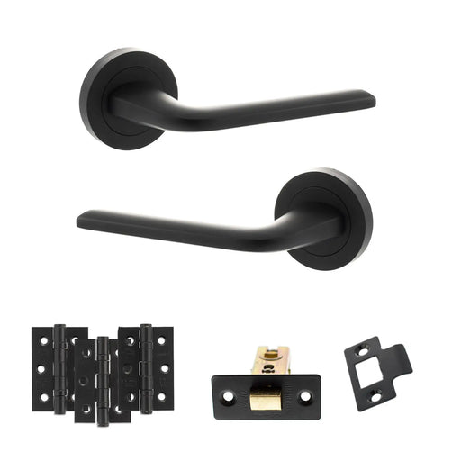 Atlantic Eco Surf Door Handle Pack (Latch Set - 2.5" CE Latch, 3" Fire Rated Hinges x3)