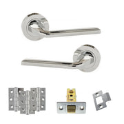 Atlantic Eco Surf Door Handle Pack (Latch Set - 2.5" CE Latch, 3" Fire Rated Hinges x3)