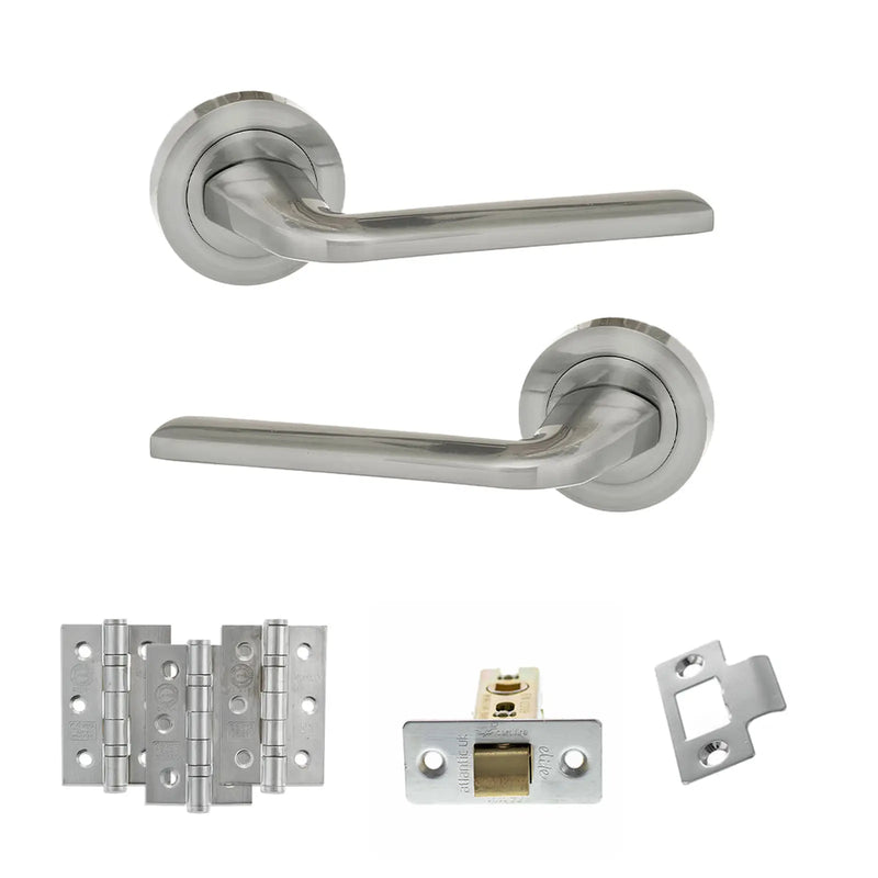 Atlantic Eco Surf Door Handle Pack (Latch Set - 2.5" CE Latch, 3" Fire Rated Hinges x3)
