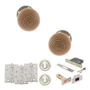 Atlantic Old English Bridlington Door Knob Pack (Lock Set - 3" Latch & Deadlock, 4" Fire Rated Hinges x3)