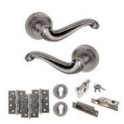 Atlantic Old English Colchester Door Handle Pack (Euro Lock Set - 3" CE Sashlock, 4" Fire Rated Hinges x3)