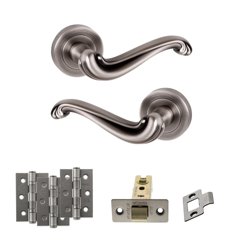 Atlantic Old English Colchester Door Handle Pack (Latch Set - 3" CE Latch, 3" Fire Rated Hinges x3)