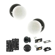 Atlantic Old English Skipton Door Knob Pack (Bathroom Set - 4" Deadbolt, 4" Slim Knuckle Hinges x2)